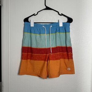 Ocean Current Swim Trunks Mens Large‎ Multicolor Striped Geometric Board Shorts